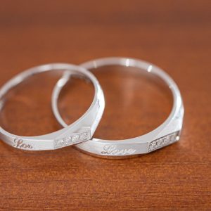 Couple Rings Of Love Custom Natural Diamonds White Gold 18k (2)