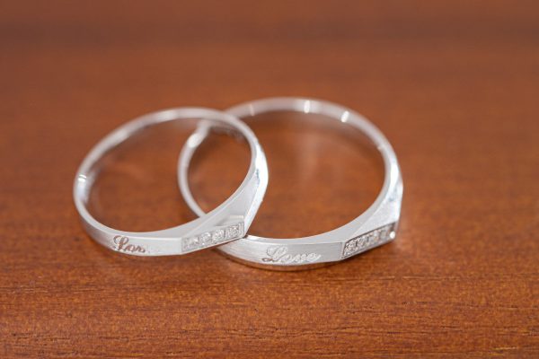 Couple Rings Of Love Custom Natural Diamonds White Gold 18k (2)