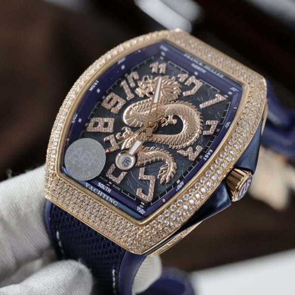 Franck Muller Vanguard Dragon V45 SC DT Blue Dial Rose Gold ABF Factory (10)