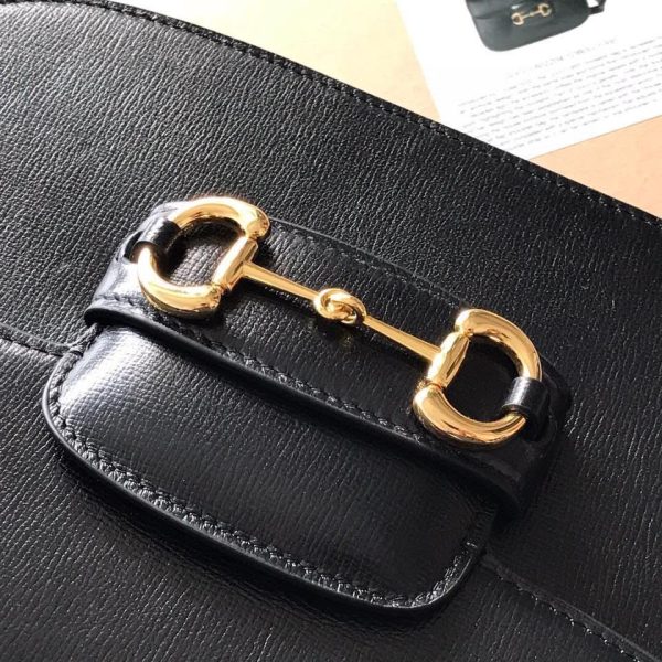 Gucci Horsebit 1955 Mini Black Leather Replica Bags 25cm (2)