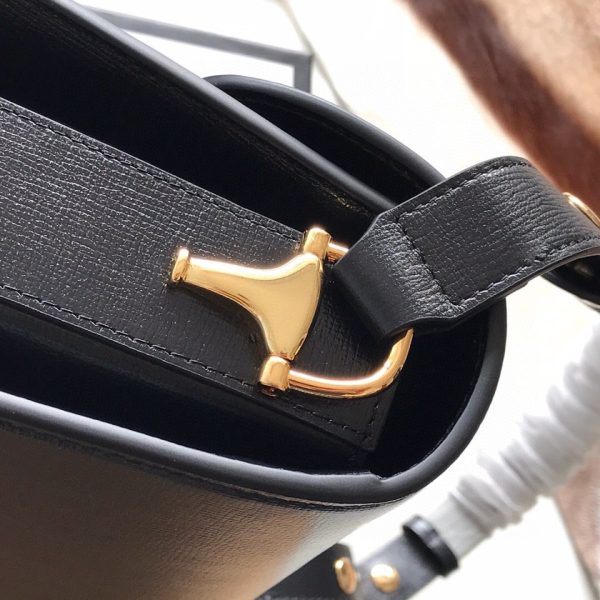 Gucci Horsebit 1955 Mini Black Leather Replica Bags 25cm (2)