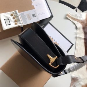 Gucci Horsebit 1955 Mini Black Leather Replica Bags 25cm (2)
