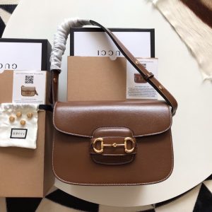 Gucci Horsebit 1955 Mini Replica Bags Brown Leather Size 25cm (2)