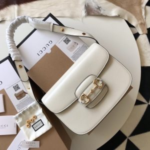 Gucci Horsebit 1955 Mini White Leather Replica Bags 25cm (2)