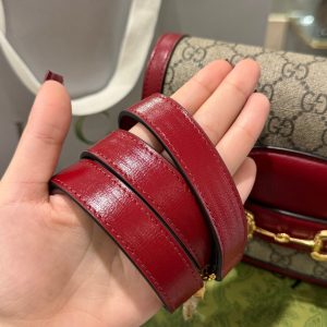 Gucci Horsebit 1955 Shoulder Red Replica Bags Size 25x18x8cm (2)