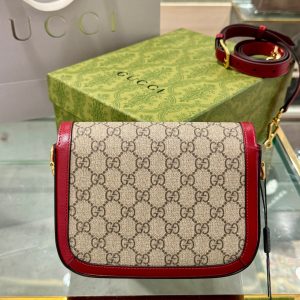Gucci Horsebit 1955 Shoulder Red Replica Bags Size 25x18x8cm (2)