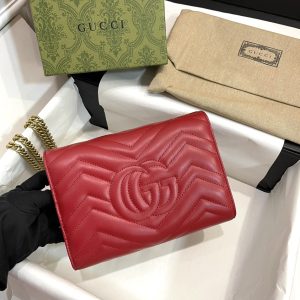 Gucci Marmont Small Shoulder Replica Bags Red Size 20cm (2)