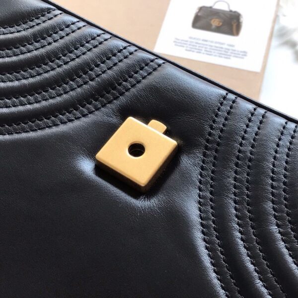 Gucci Marmont Top Handle Black Replica Bags 27cm (2)