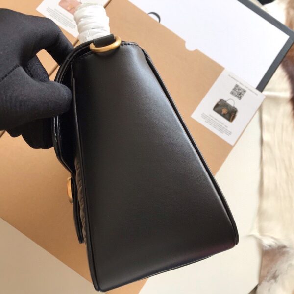 Gucci Marmont Top Handle Black Replica Bags 27cm (2)