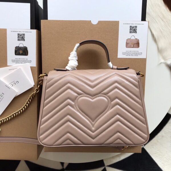 Gucci Marmont Top Handle Pink Super Fake Bags 27cm (2)