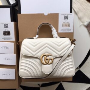 Gucci Marmont Top Handle White Replica Bags 27cm (2)