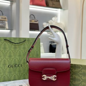 Gucci Replica Bags Horsebit 1955 Leather Red Size 25cm (2)