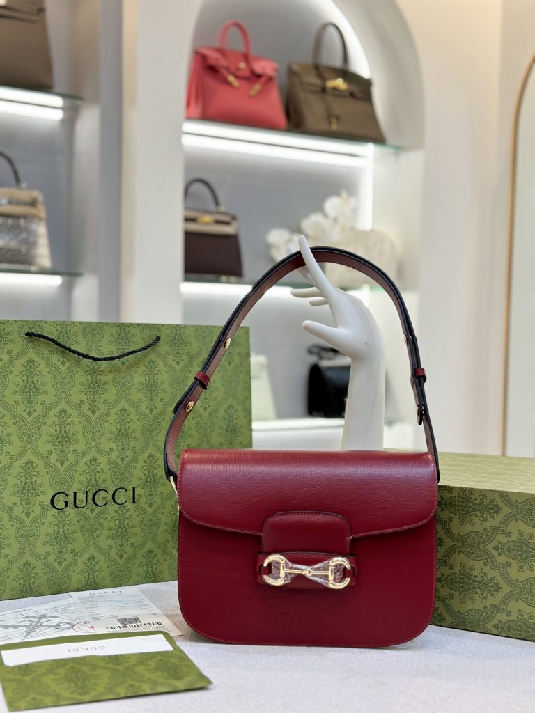 Gucci Replica Bags Horsebit 1955 Leather Red Size 25cm (2)