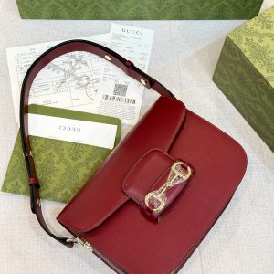 Gucci Replica Bags Horsebit 1955 Leather Red Size 25cm (2)