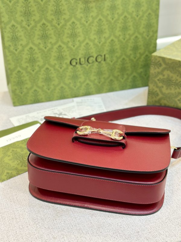 Gucci Replica Bags Horsebit 1955 Leather Red Size 25cm (2)