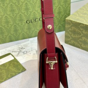 Gucci Replica Bags Horsebit 1955 Leather Red Size 25cm (2)