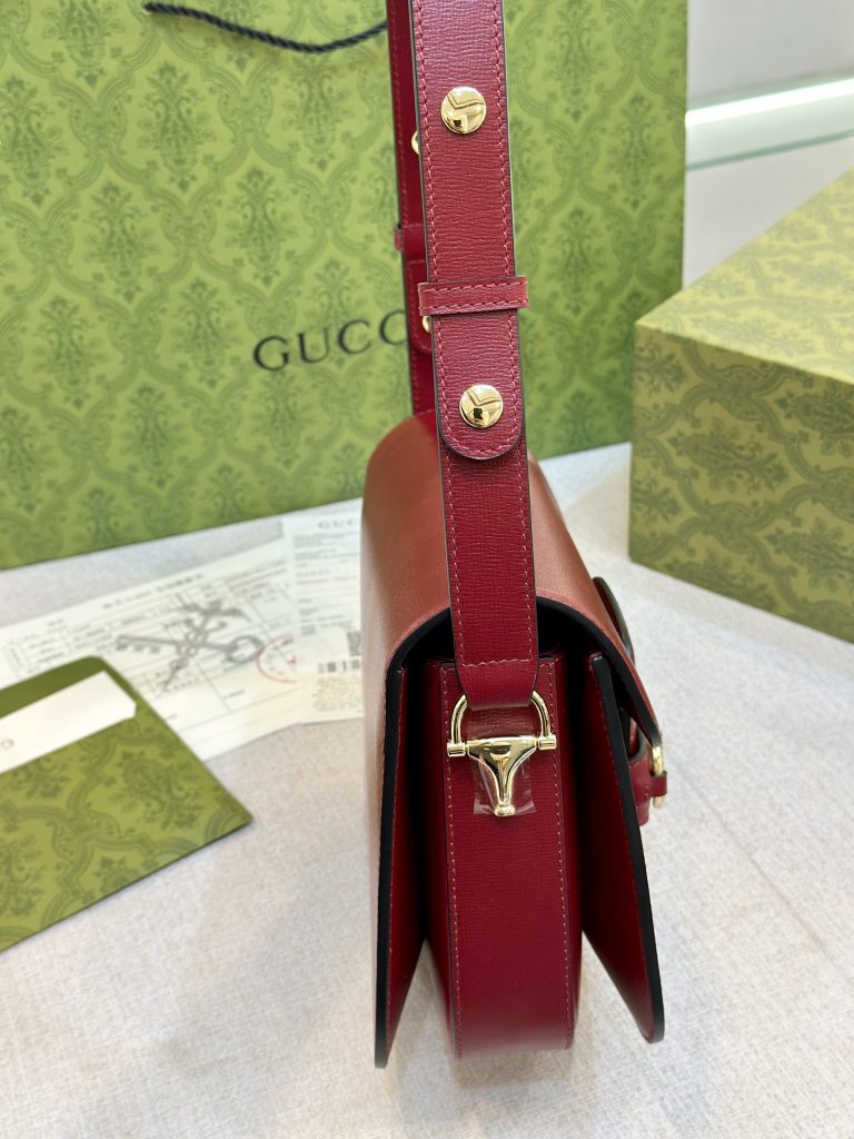 Gucci Replica Bags Horsebit 1955 Leather Red Size 25cm (2)