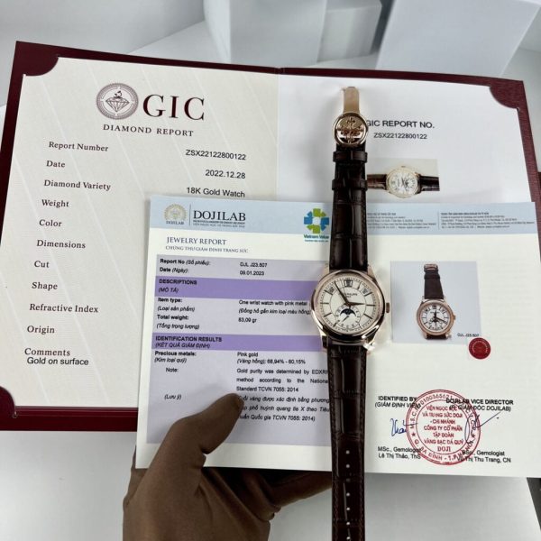Patek Philippe Complications 5205R Gold Wrapped Brown Leather Strap 40mm (2)
