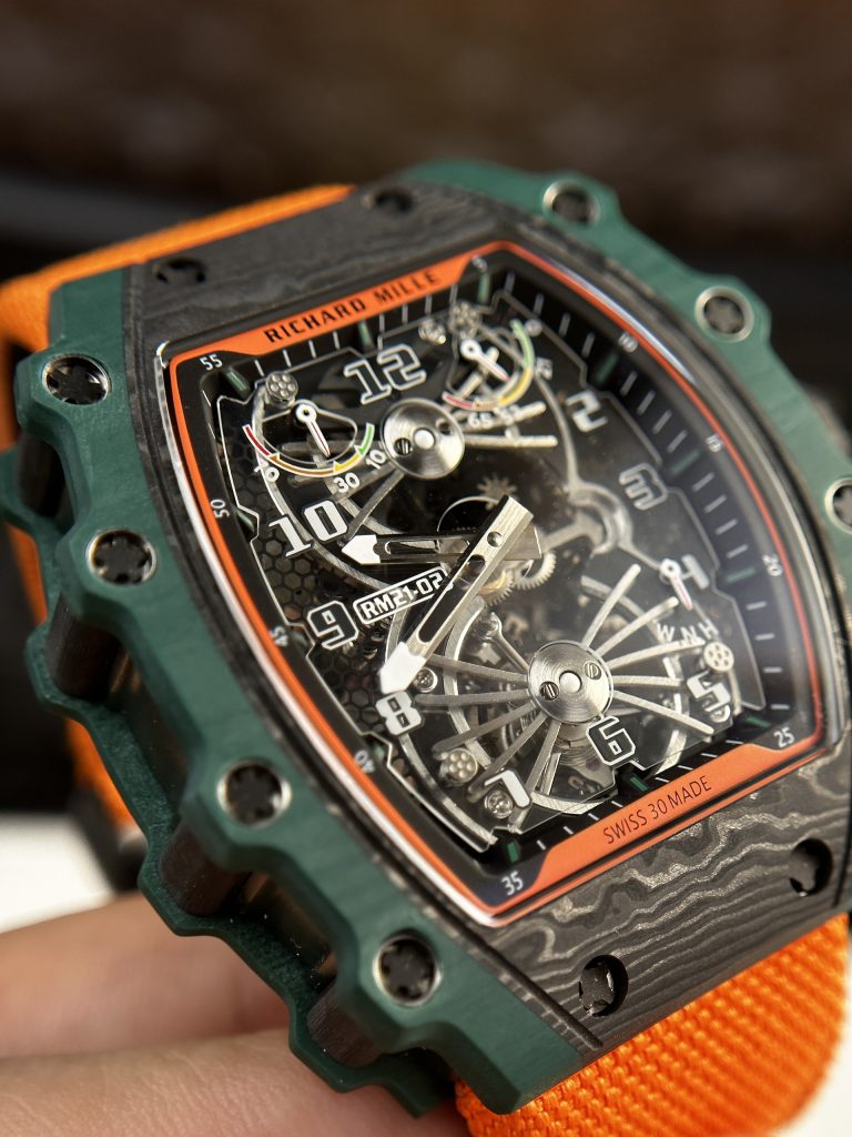 Richard Mille RM21-02 Tourbillon Aerodyne Green TPT Watch RM Factory 43mm (10)