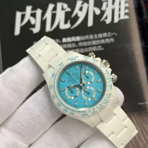 Rolex Cosmograph Daytona AET Ice Blue Dial Ceramic Replica Watch 40mm (3)