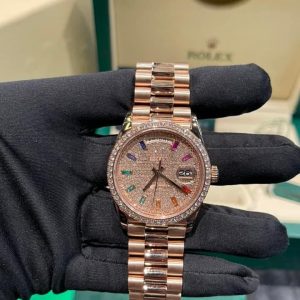 Rolex Day-Date 128345RBR Natural Diamond Solid Gold Watch 36mm (7)