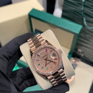 Rolex Day-Date 128345RBR Natural Diamond Solid Gold Watch 36mm (7)