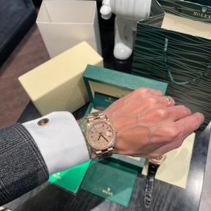 Rolex Day-Date 128345RBR Natural Diamond Solid Gold Watch 36mm (7)