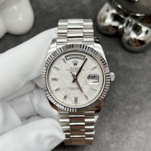 Rolex Day-Date Customs Platinum Meteorite Dial Replica Watch 40mm (1)