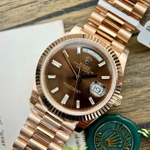 Rolex Day-Date Gold Wrapped Chocolate Daimond-Set Dial 176 Grams GMF 40mm (6)