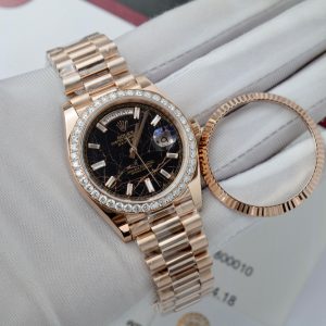 Rolex Day-Date Gold Wrapped Custom Moissanite Diamonds Eisenkiesel Dial GMF 40mm (2)