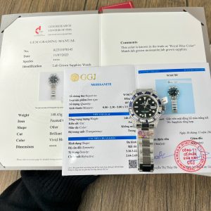 Rolex GMT-Master II 116759SA Customs Moissanite Sapphire Diamonds 40mm (5)