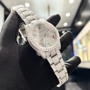 Rolex Iced Out Moissanite Datejust 126334 Arabic Dial Replica Watch 41mm (7)