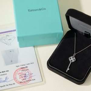 Tiffany & Co Necklace Victoria Key Pendant Diamonds White Gold 18k Custom (2)