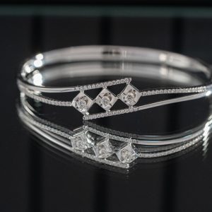 Women’s Bangles Custom Natural Diamond White Gold 18k (8)