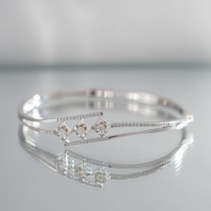 Women’s Bangles Custom Natural Diamond White Gold 18k (8)