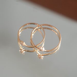 Women's Ring with Flower Pattern Crafted in 18k Rose Gold with Natural Diamonds (2)