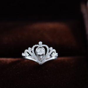 Women's Rings Crown Custom Natural Diamond White Gold 18k (2)