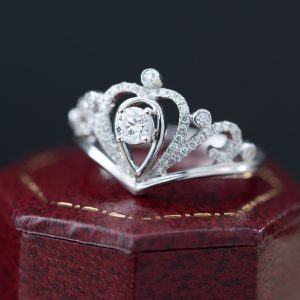 Women's Rings Crown Custom Natural Diamond White Gold 18k (2)