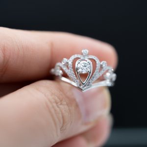 Women's Rings Crown Custom Natural Diamond White Gold 18k (2)