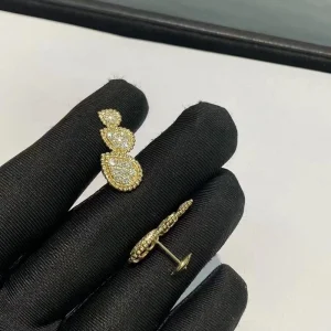 Boucheron Serpent Bohème Earrings Custom Diamond 18K Gold (2)