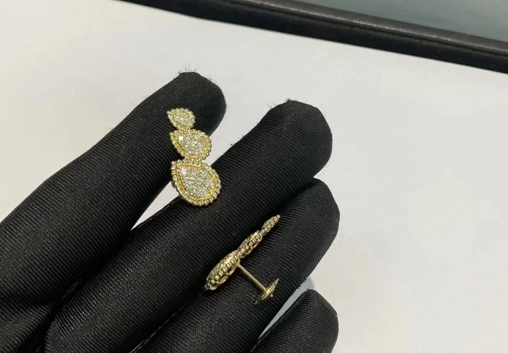 Boucheron Serpent Bohème Earrings Custom Diamond 18K Gold (2)