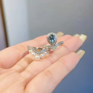 Boucheron Womens Rings Crown Texture Custom 18K White Gold Diamond (2)