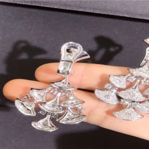 Bvlgari Divas Dream Womens Custom White Gold 18K Diamond Earrings (2)