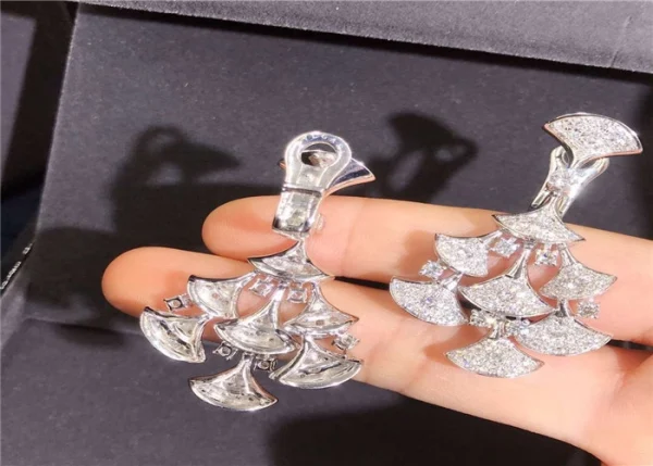 Bvlgari Divas Dream Womens Custom White Gold 18K Diamond Earrings (2)
