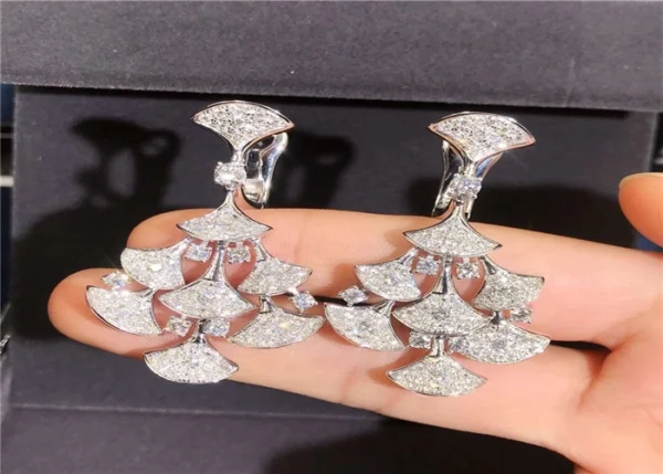 Bvlgari Divas Dream Womens Custom White Gold 18K Diamond Earrings (2)