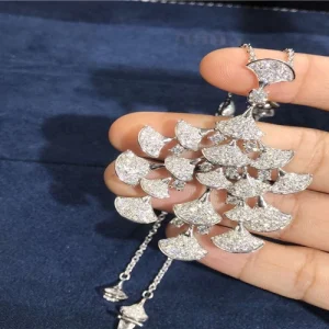 Bvlgari Divas Dream Womens Necklace Custom Diamond 18K White Gold (2)