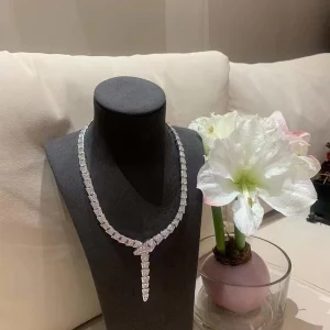 Bvlgari Serpenti Viper Women Necklace Custom Diamond White Gold 18K (2)