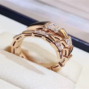 Bvlgari Serpenti Viper Womens Rings Custom Diamond 18K Rose Gold (2)