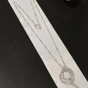 Bvlgari Serpenti Womens Necklace Diamond 18K White Gold Custom (2)