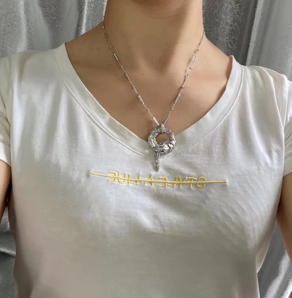Bvlgari Serpenti Womens Necklace Diamond 18K White Gold Custom (2)